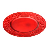 Sousplat 33cm Plástico Vermelho